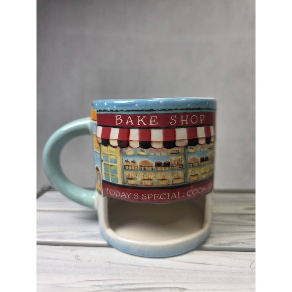 Barnes & Noble Ceramic Mug W/ Cookie Holder Bake Shop & Book Store Design